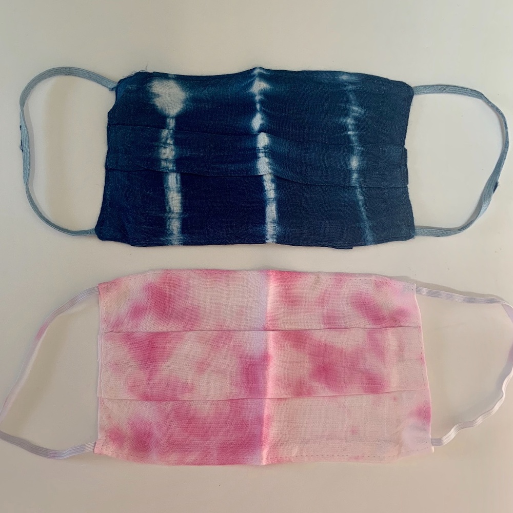 New 2 PACK Cotton Cloth Face Mask TIE DYE  3-Ply